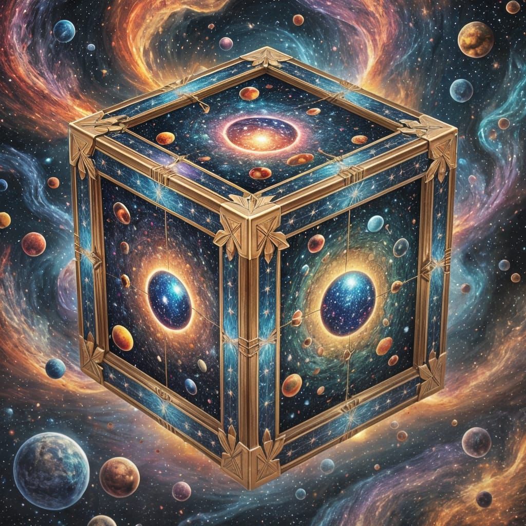 Galactic Puzzle Box in Cosmic Mixed Media