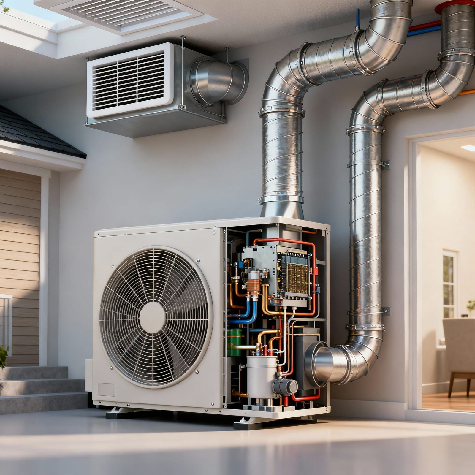Modern Home Air Conditioning System Detailed Illustration