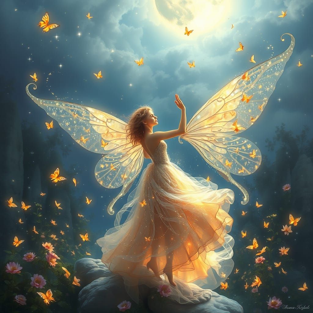Fairy Dancing Under the Celestial Moonlight