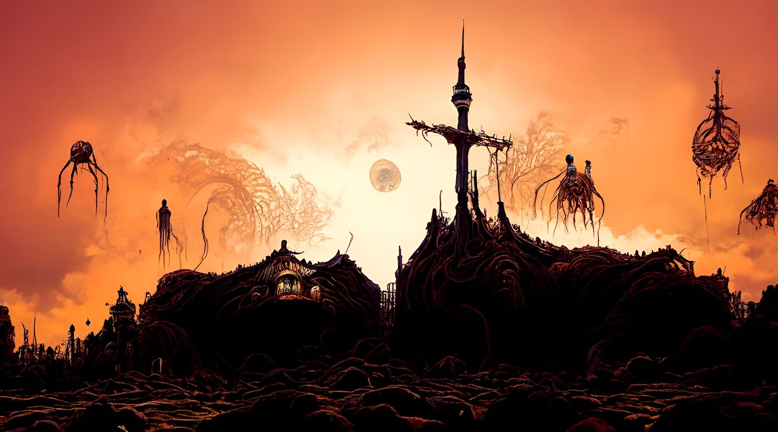 Enigmatic Horror World Inspired by Master Artists