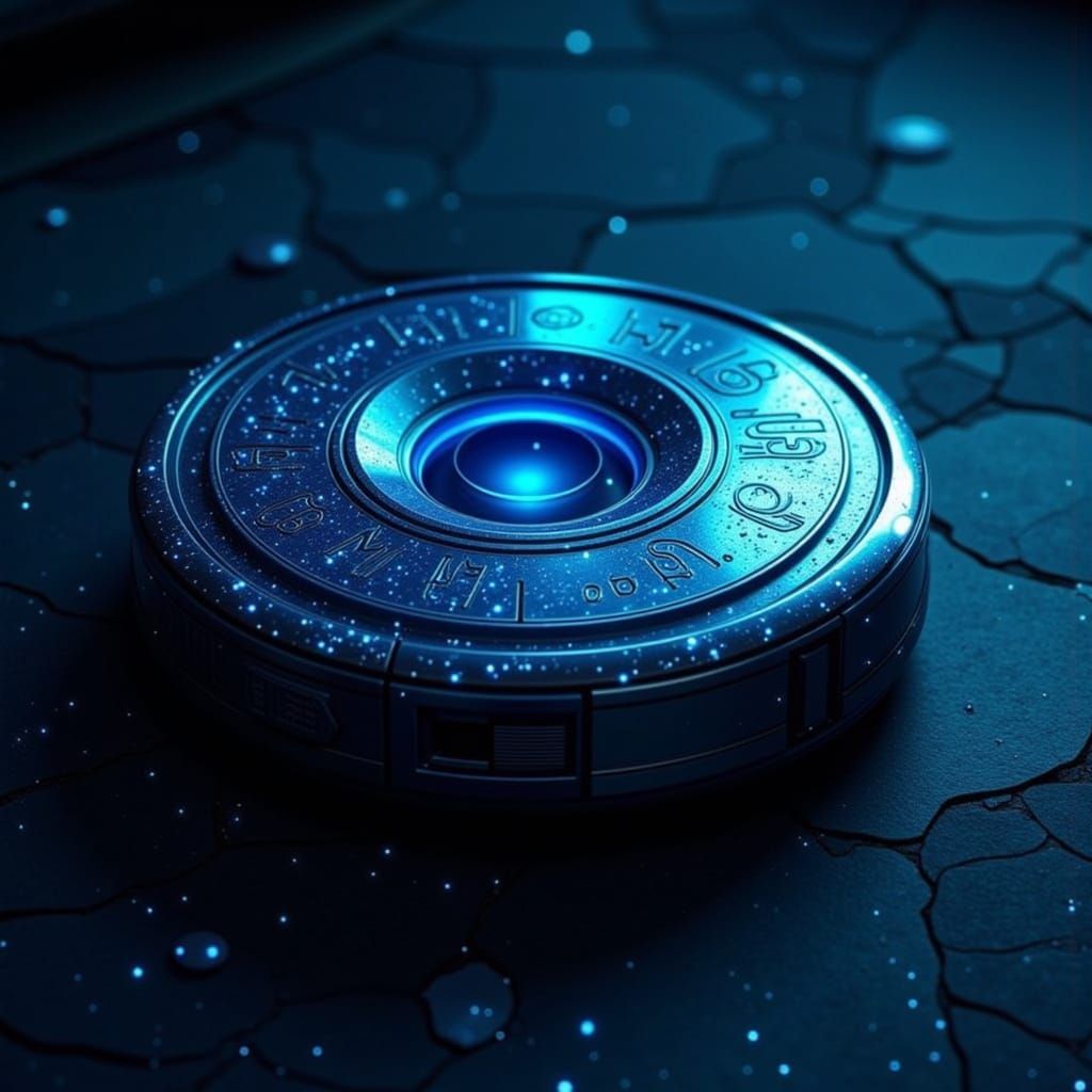 Mystical Rune-Adorned Roomba in Dark Fantasy Style