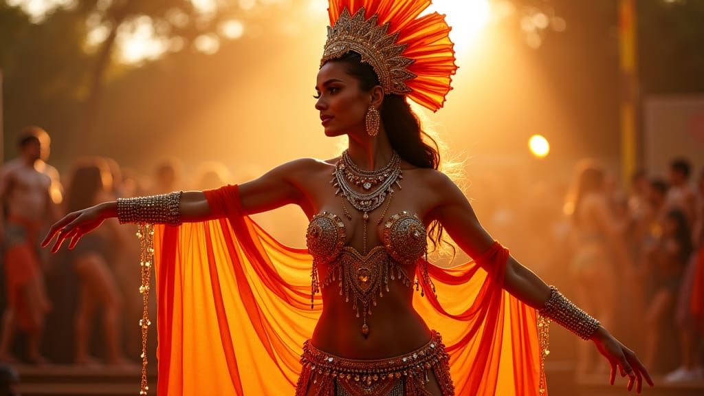 Belly Dancer Performance in Art Nouveau Style