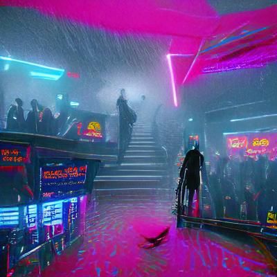 Cyberpunk Afterlife: Neon Cityscape of the Future