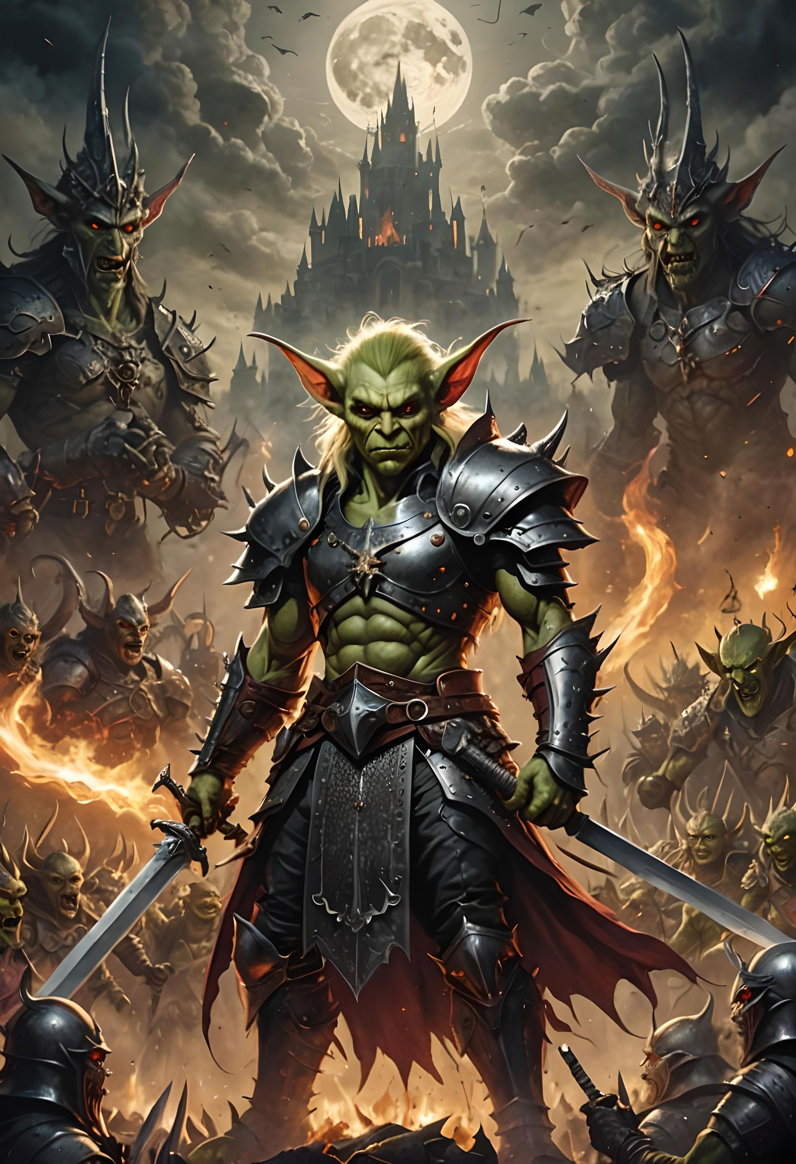 Goblin King in Devil's Armor with Shining Sword