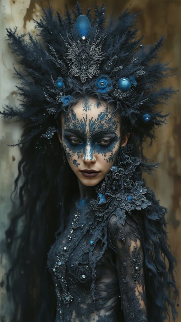 Nebula Witch Goddess with Sparkle Tattoos