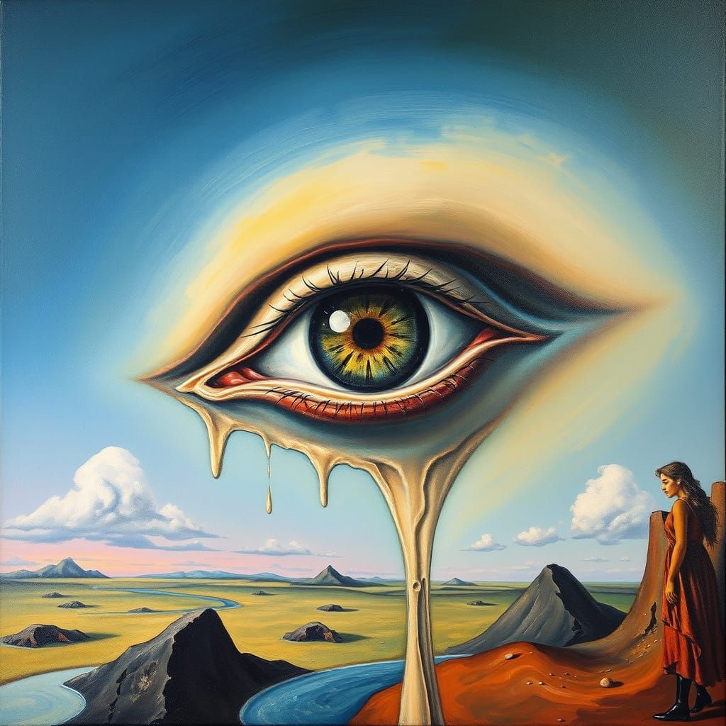 Surrealistic Eye in the Sky Painting