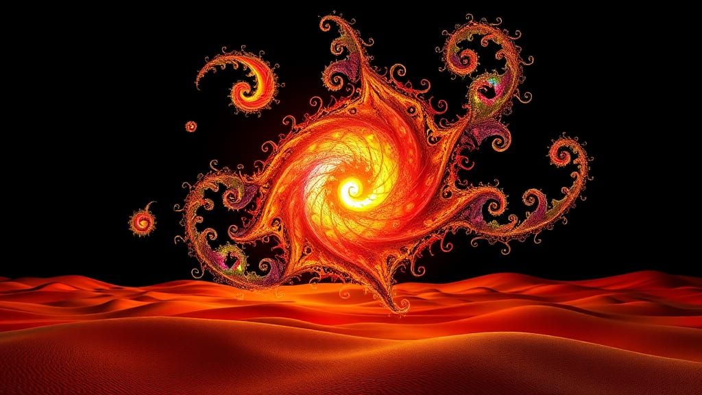 Psychedelic Fractal Art in Islamic Geometric Style