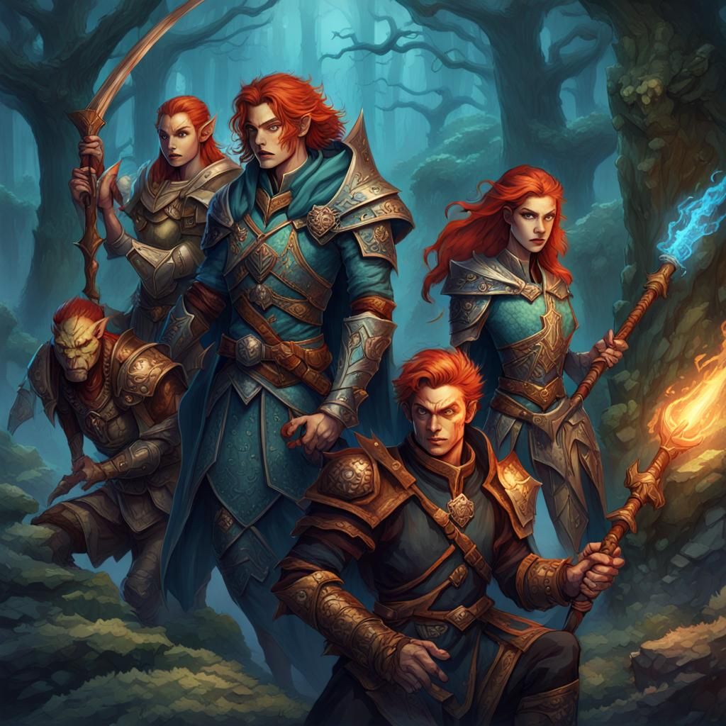 Fantasy Adventuring Party: Detailed Matte Painting