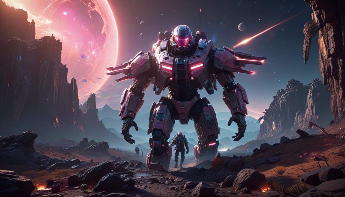 Space Infantry Deployment in Epic Sci-Fi Scene