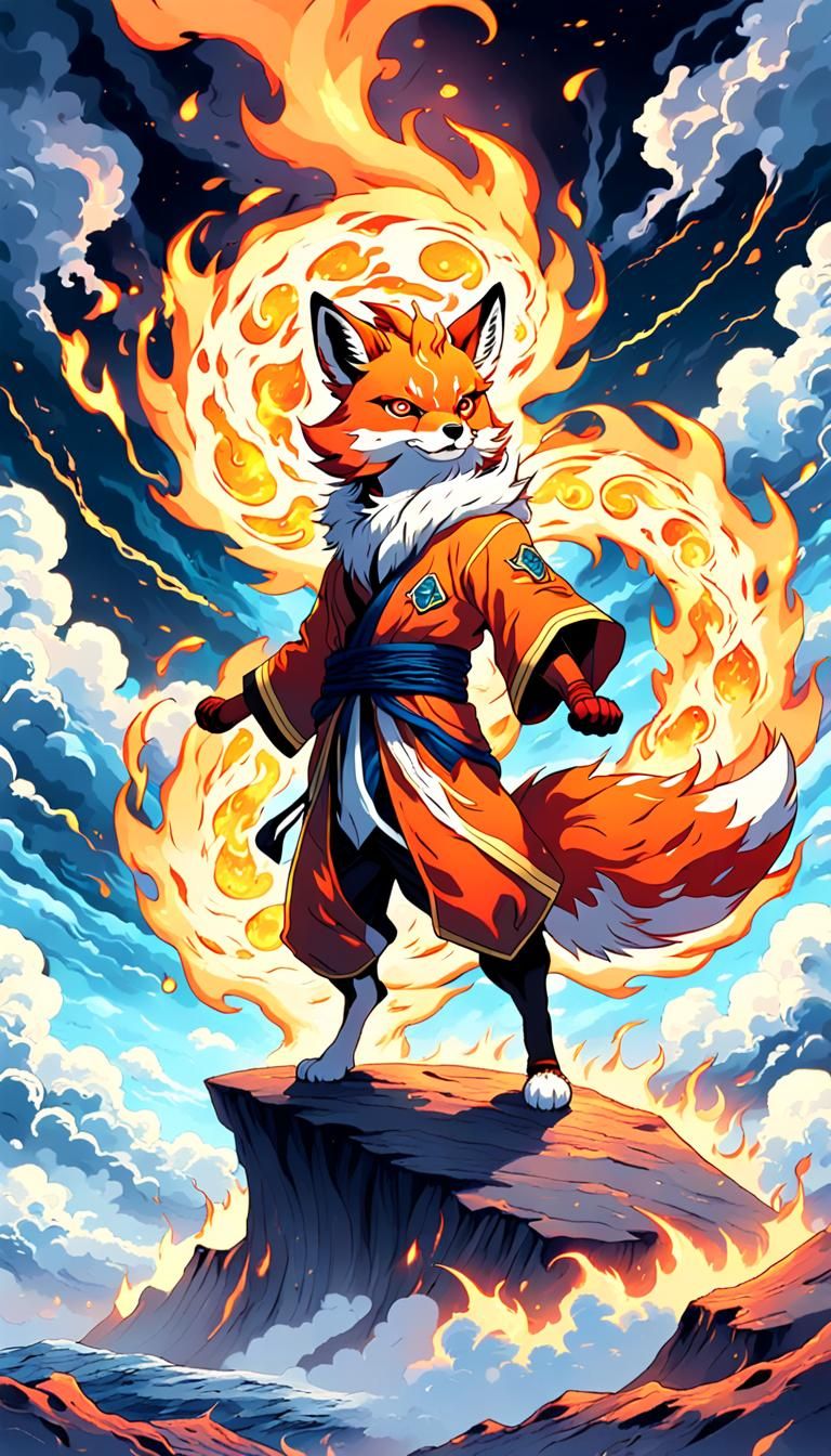 Fiery Fox on Jupiter, Anime Illustration