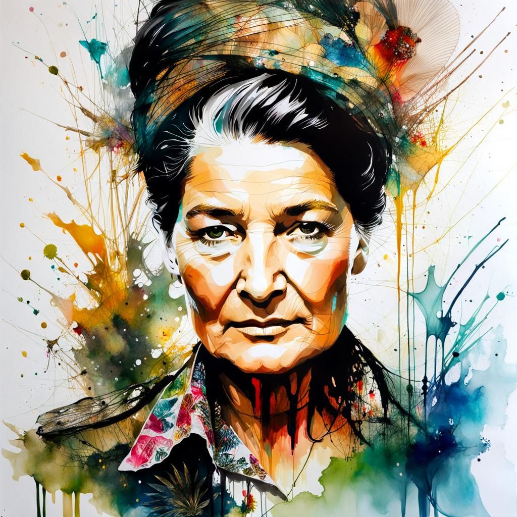 Alcohol Ink Portrait of a Woman