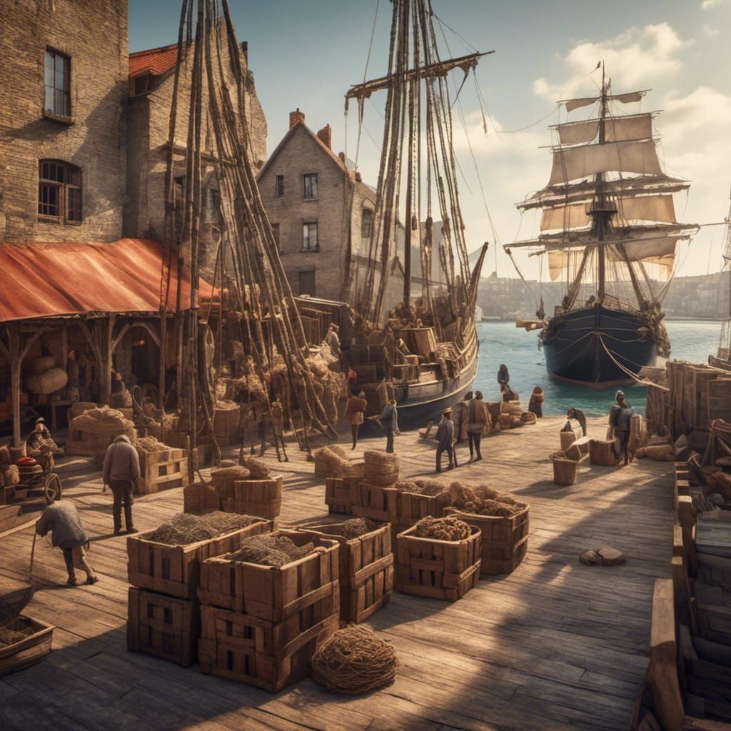 Docker at Work on Quay in Medieval Port