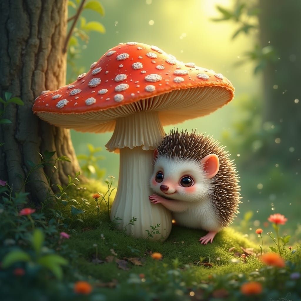 Whimsical Hedgehog Discovers Hidden Forest Wonder