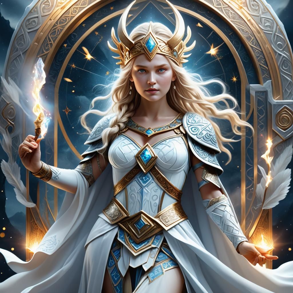 Norse Goddess Dis Tarot Card Illustration