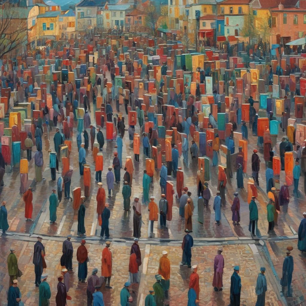 City Crossroads: A Neo-Impressionist Vision