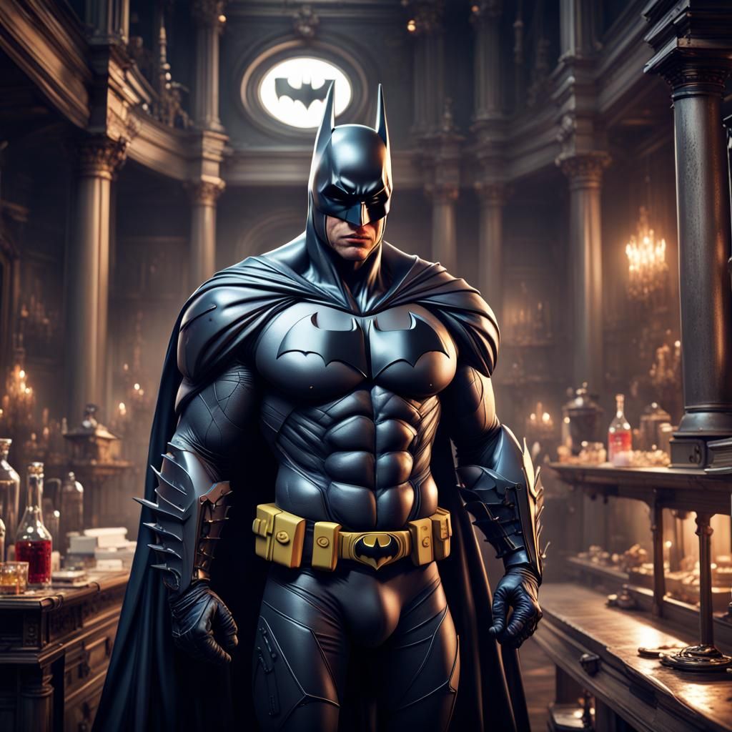 Batman at a Bachelor Party: Hyperrealistic Matte Painting