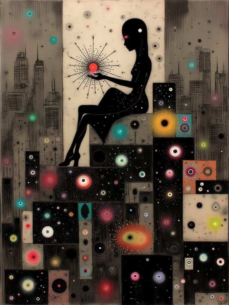 Geometric Metropolis: A Digital Art Nouveau Illustration