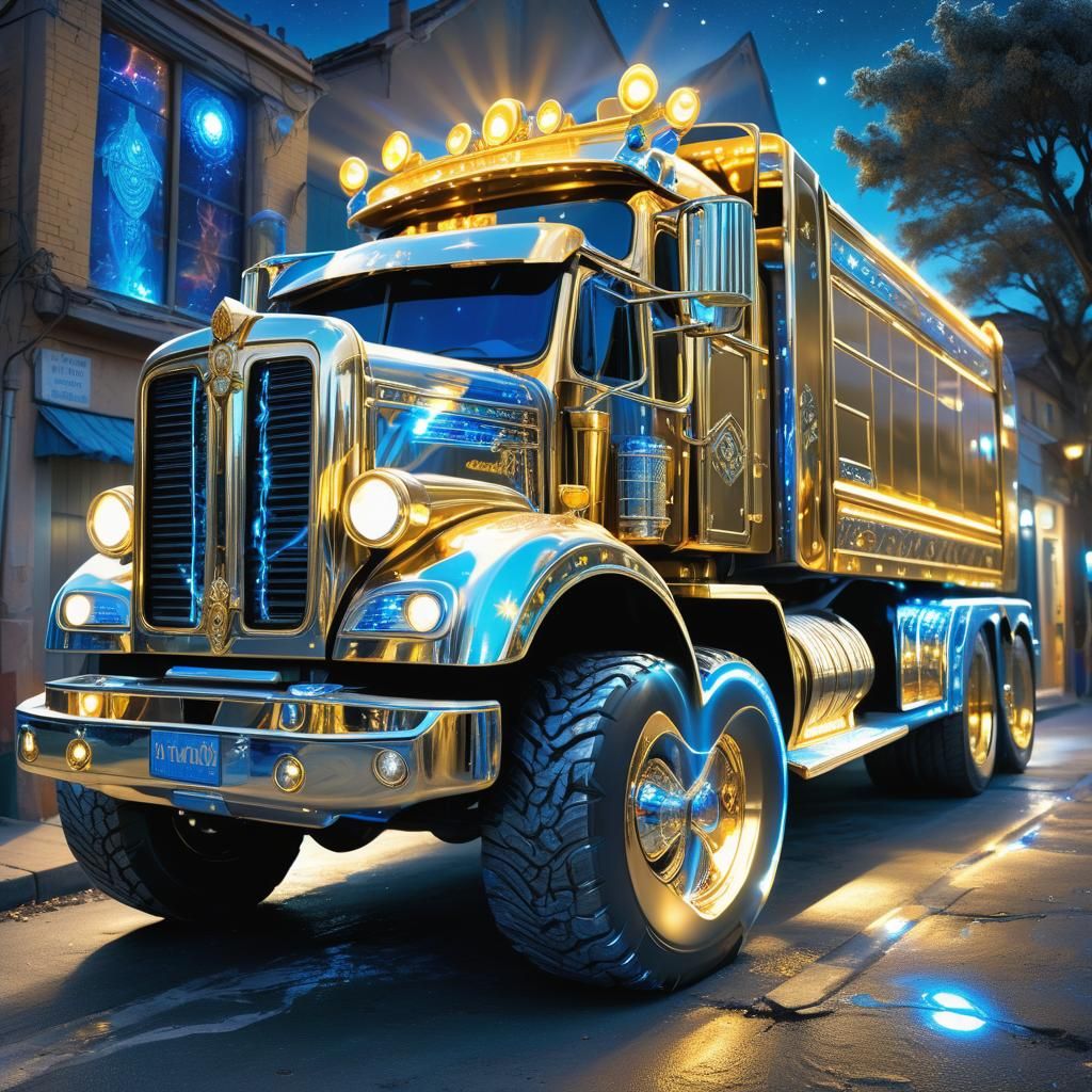 Blue Iridescent Truck