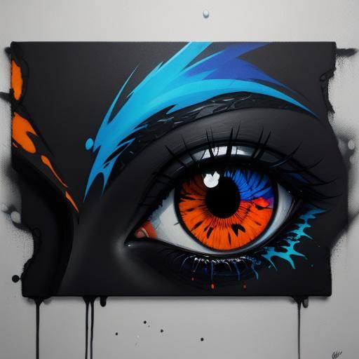 Colorful Dragon Portrait in Graffiti Splash Art Style