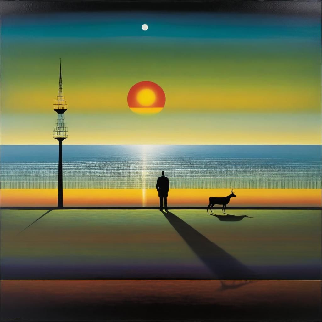 Blackpool Tower Sunrise in Modern Abstract Style