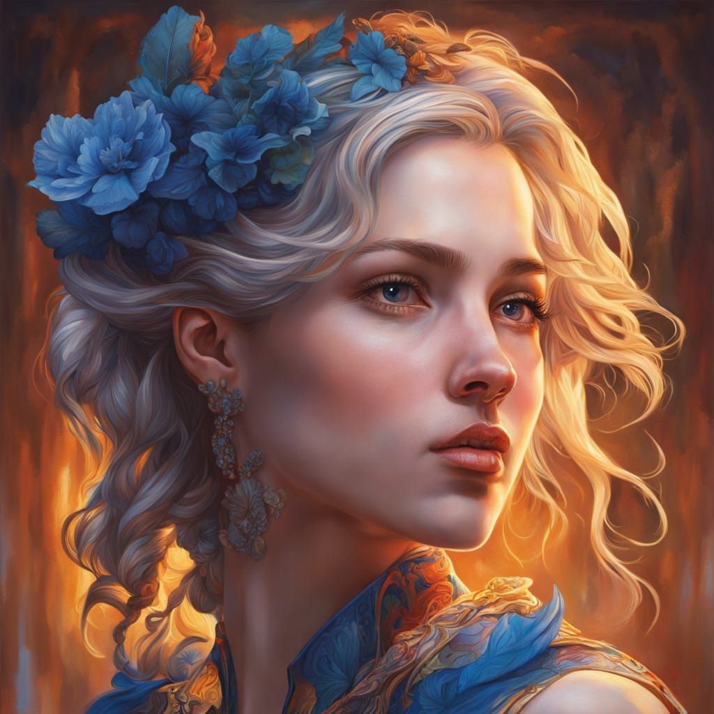 Epic Fantasy Portrait in Vibrant, Hyperrealistic Style
