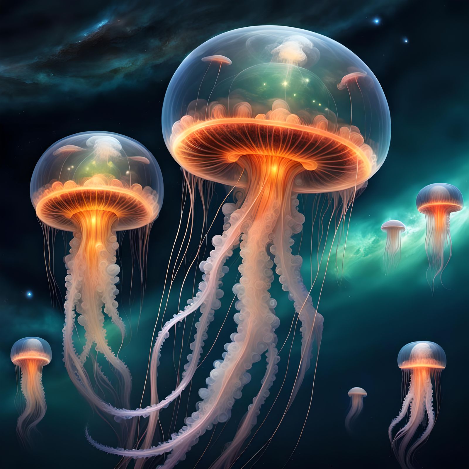 Nuclear Jellyfish Drifting Through Space