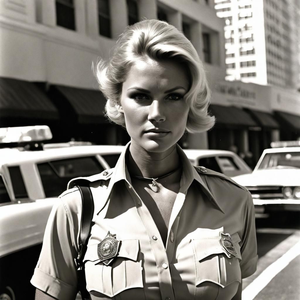 Vintage 1970s Photo of Police Officer in Miami