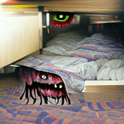 Monster Under Bed: AI Generated Image