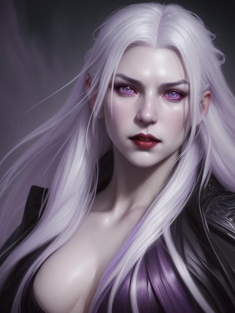 Vampire Portrait in Art Nouveau Style