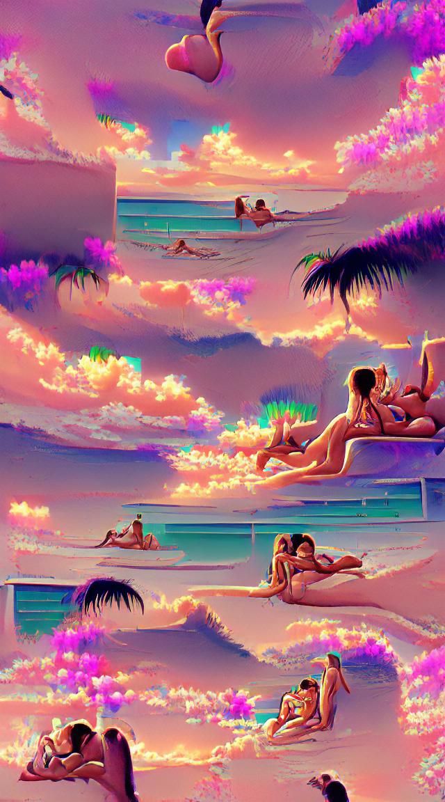 Idyllic Paradise Scene of Love and Joy