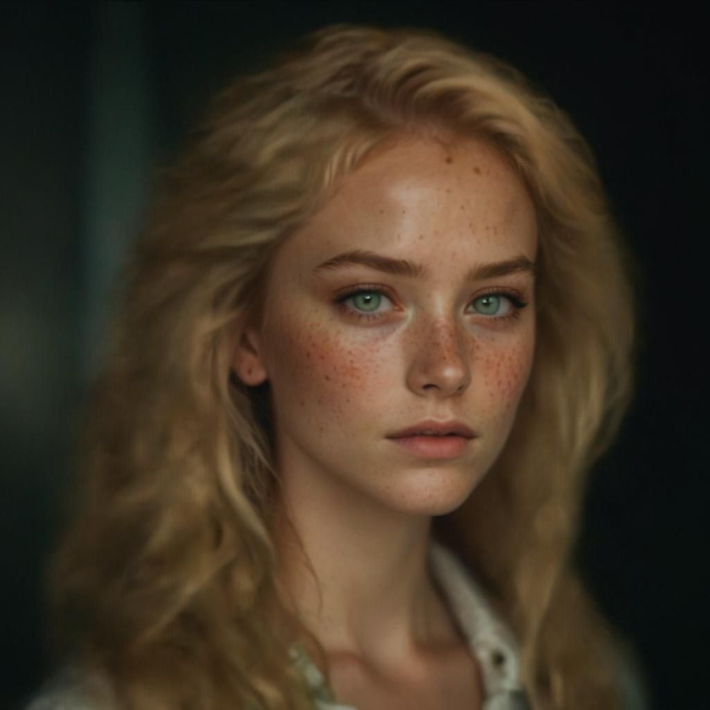 Freckled Beauty Portrait in Hyperdetailed Lighting