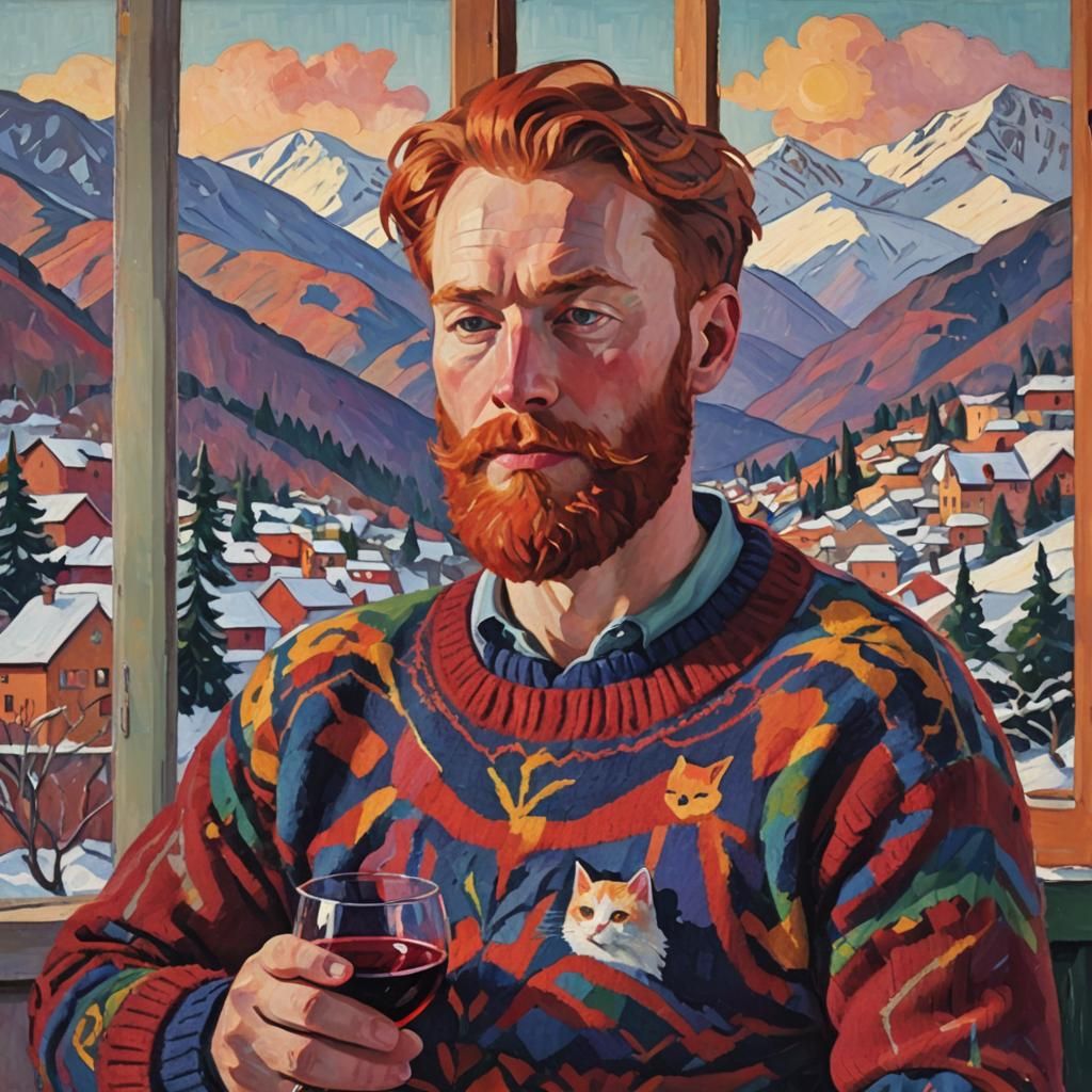 Fauvist Portrait of Man with Red Beard