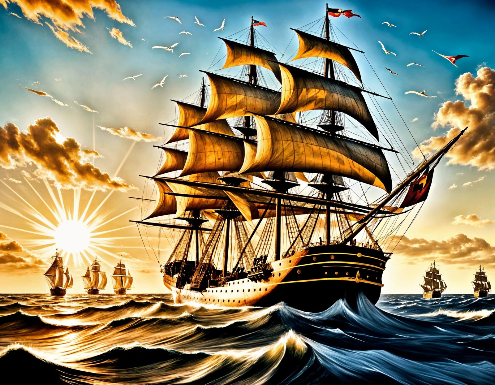 Resilient Warship Sails Through Stormy Seas