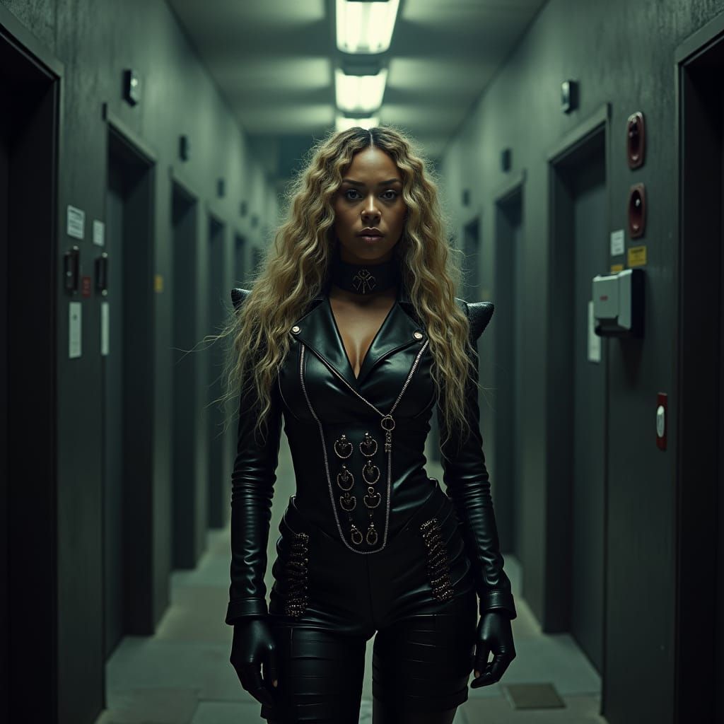 Beyoncé as Snake Queen in Dark Film Noir Style