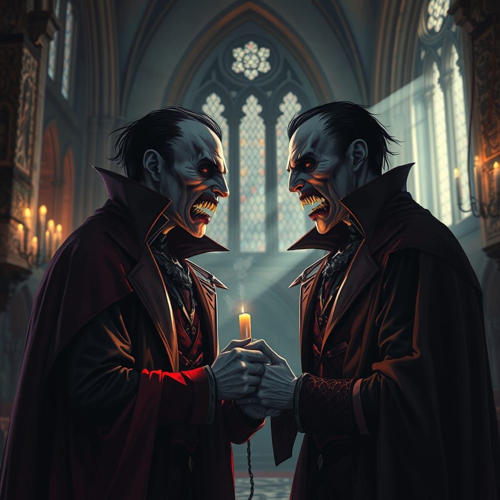 Vampire Lords' Gothic Wedding: A Dark Fantasy Scene