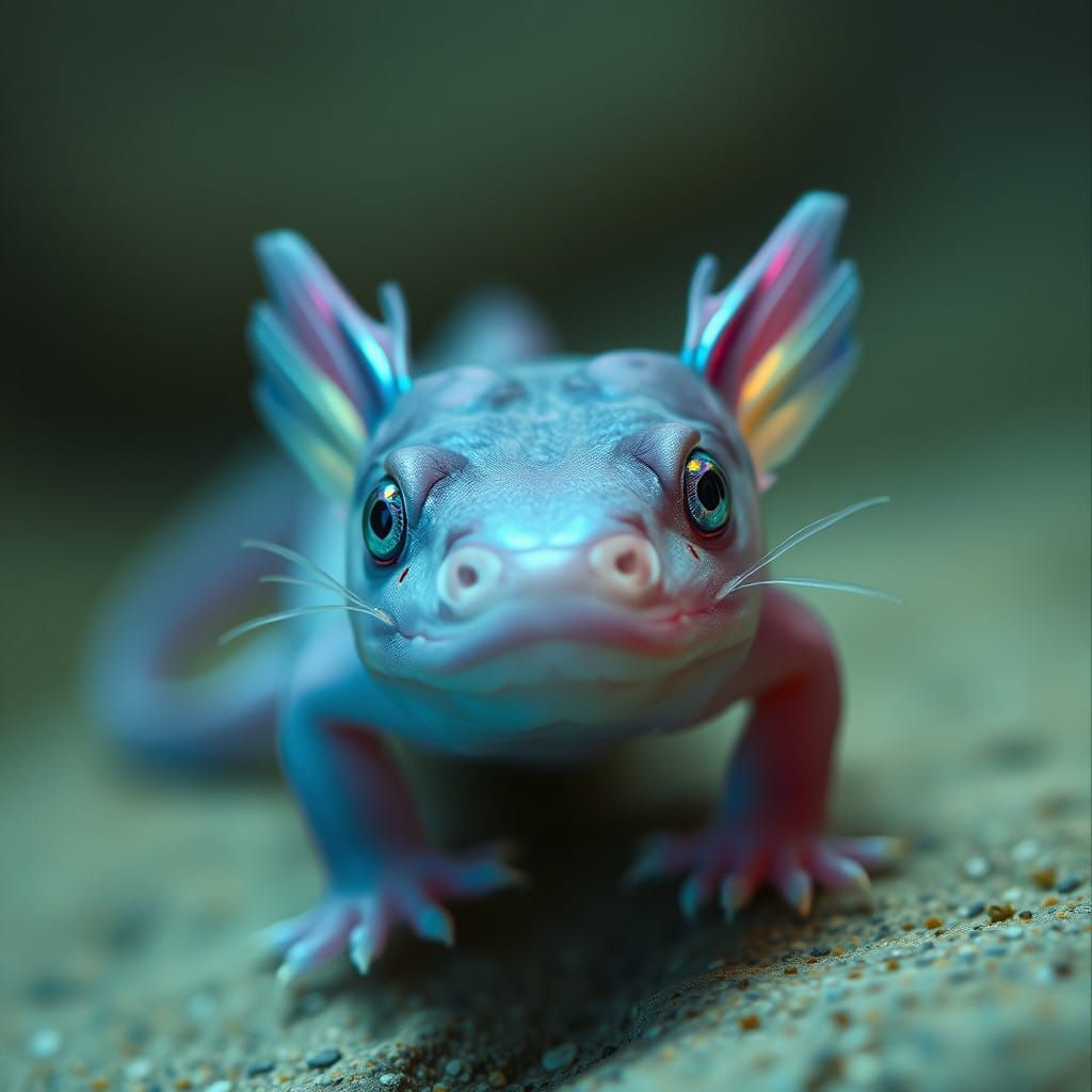 Mystical Axolotl in Cinematic Hues