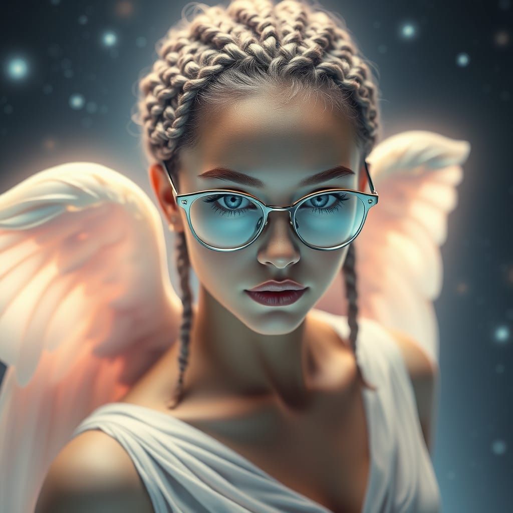 Ethereal Angel in Cosmic Splendor