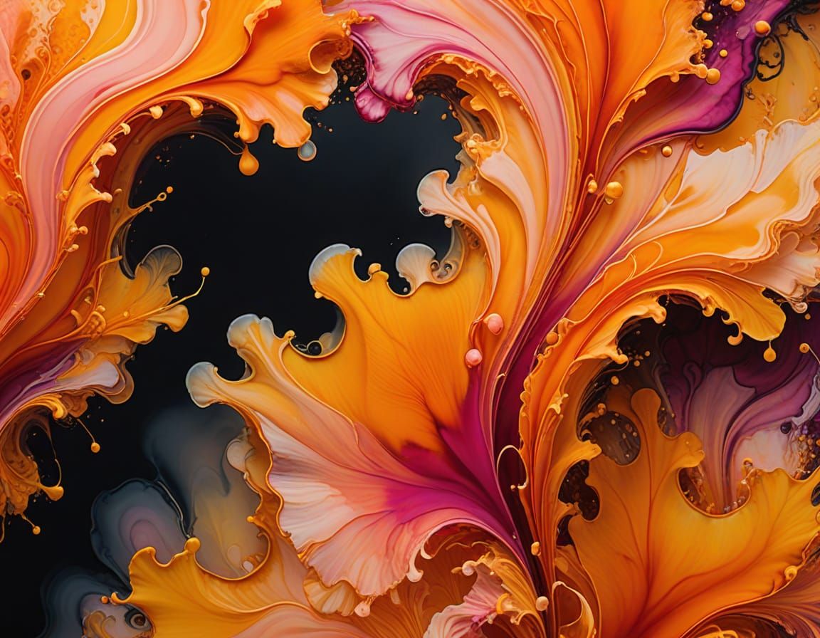 Dreamy Orange Abstract Art with Soft Lighting and Vibrant Te...