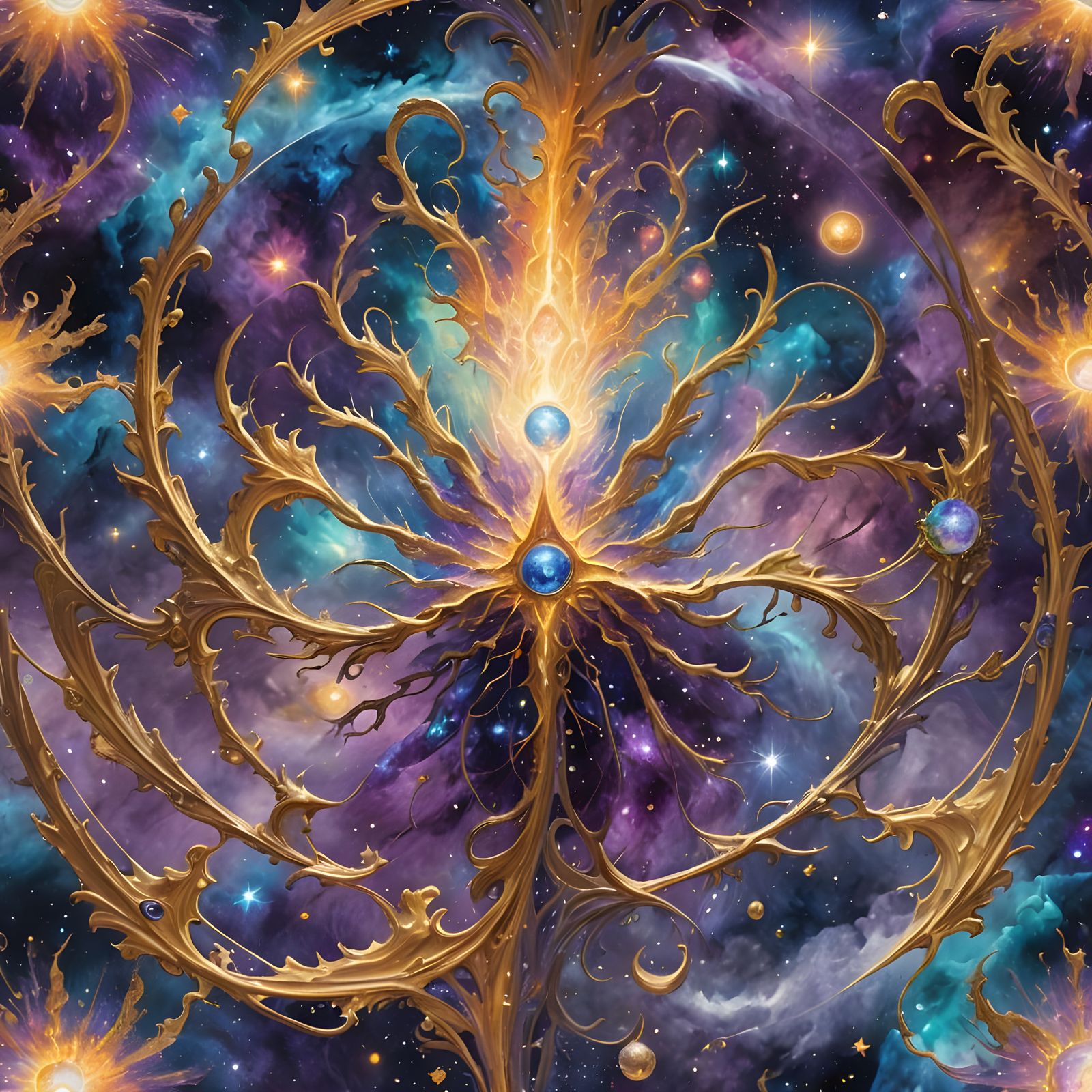 Cosmic Visions in Vibrant Oil Paint Textures