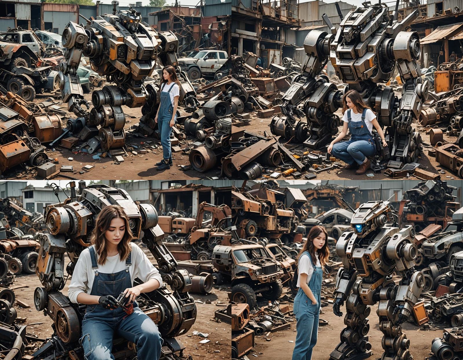 Teenage Girl Builds Mecha Robot in Junkyard