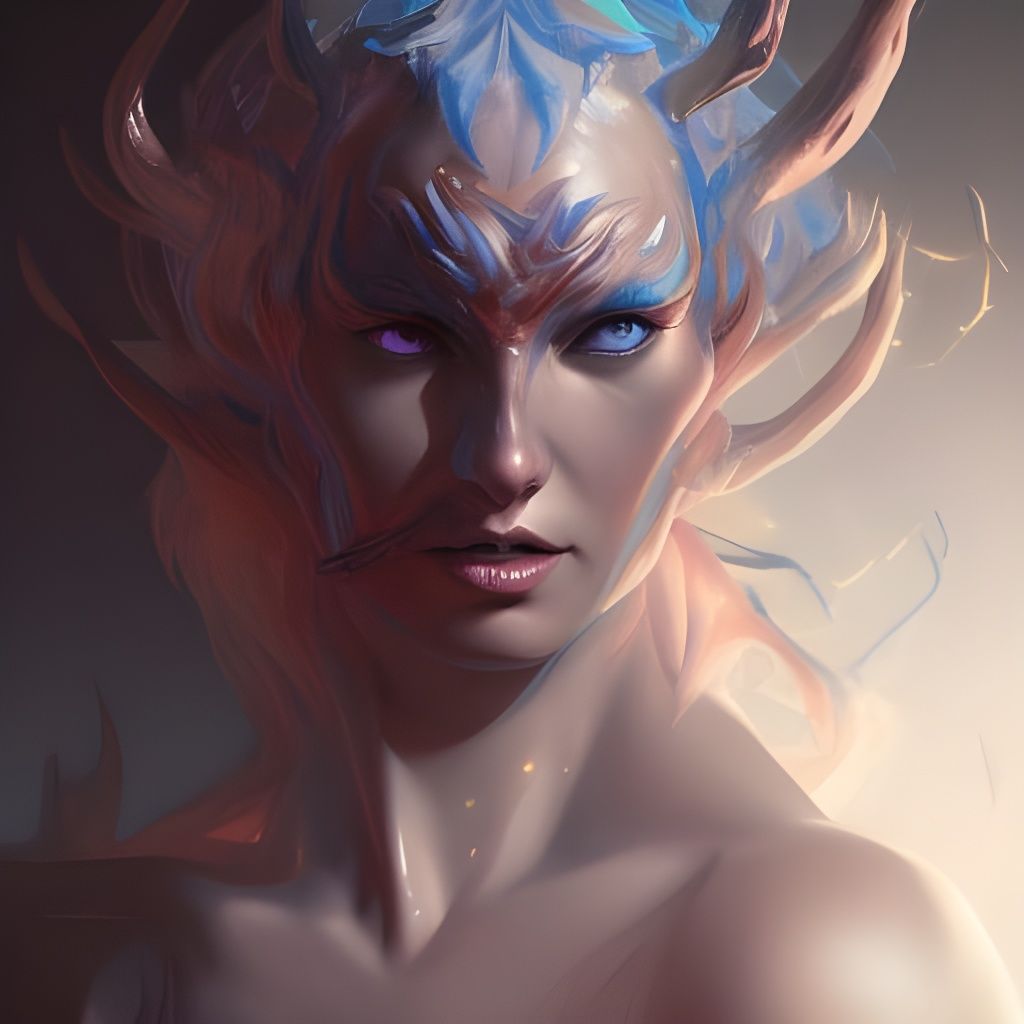 Demonic Eldridge Mage Portrait in Detailed Style