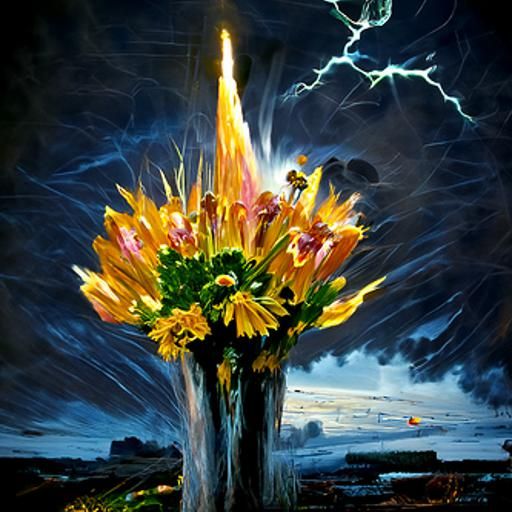 Luminous Flowers Bloom After Lightning Strike