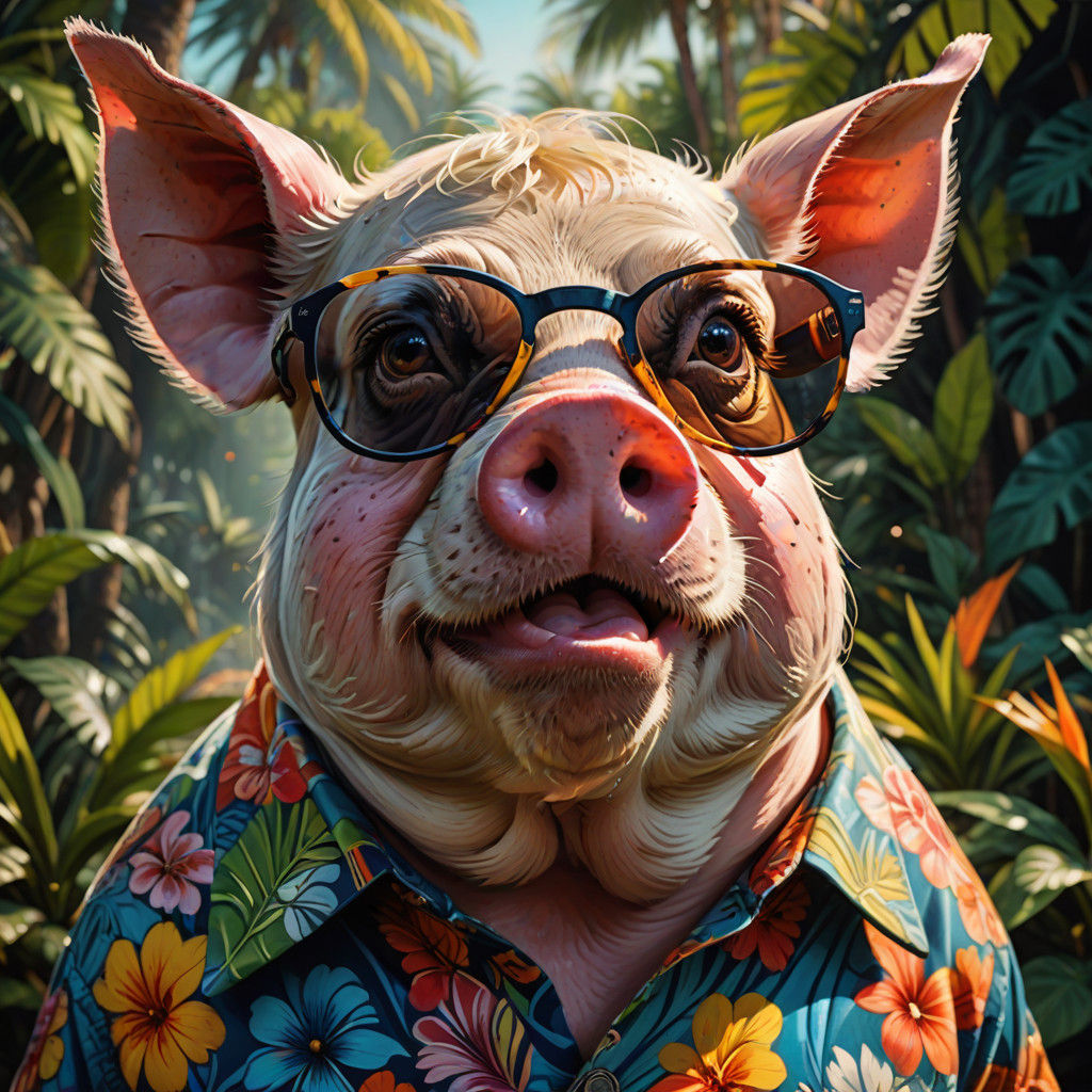 Joyful Pig Embarks on Whimsical Adventure