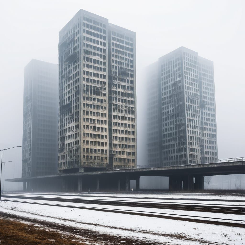 Gothic Soviet Megastructure Rises from the Fog