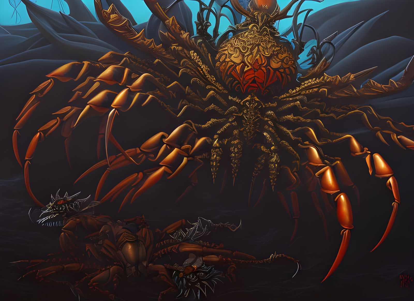 Giant Zombie Crabs Attack Tokyo: Baroque Action Painting