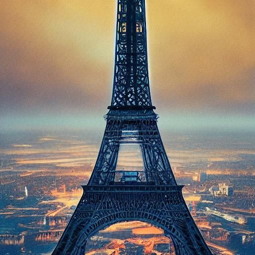 Eiffel Tower in Gothic Fantasy Sunset