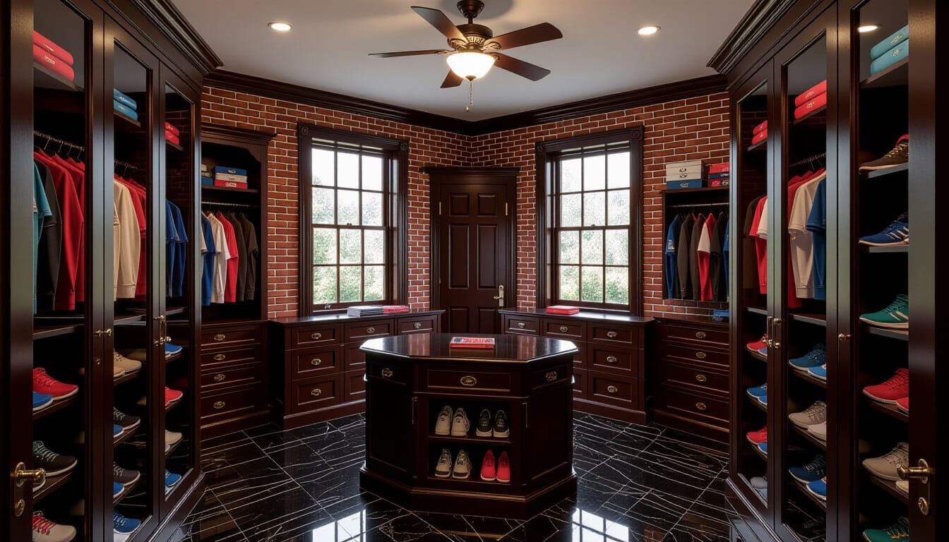 Victorian Walk-In Closet Room with Secret Door