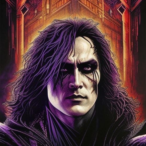 The Crow: Dystopian Concept Art in Dark Academia Style