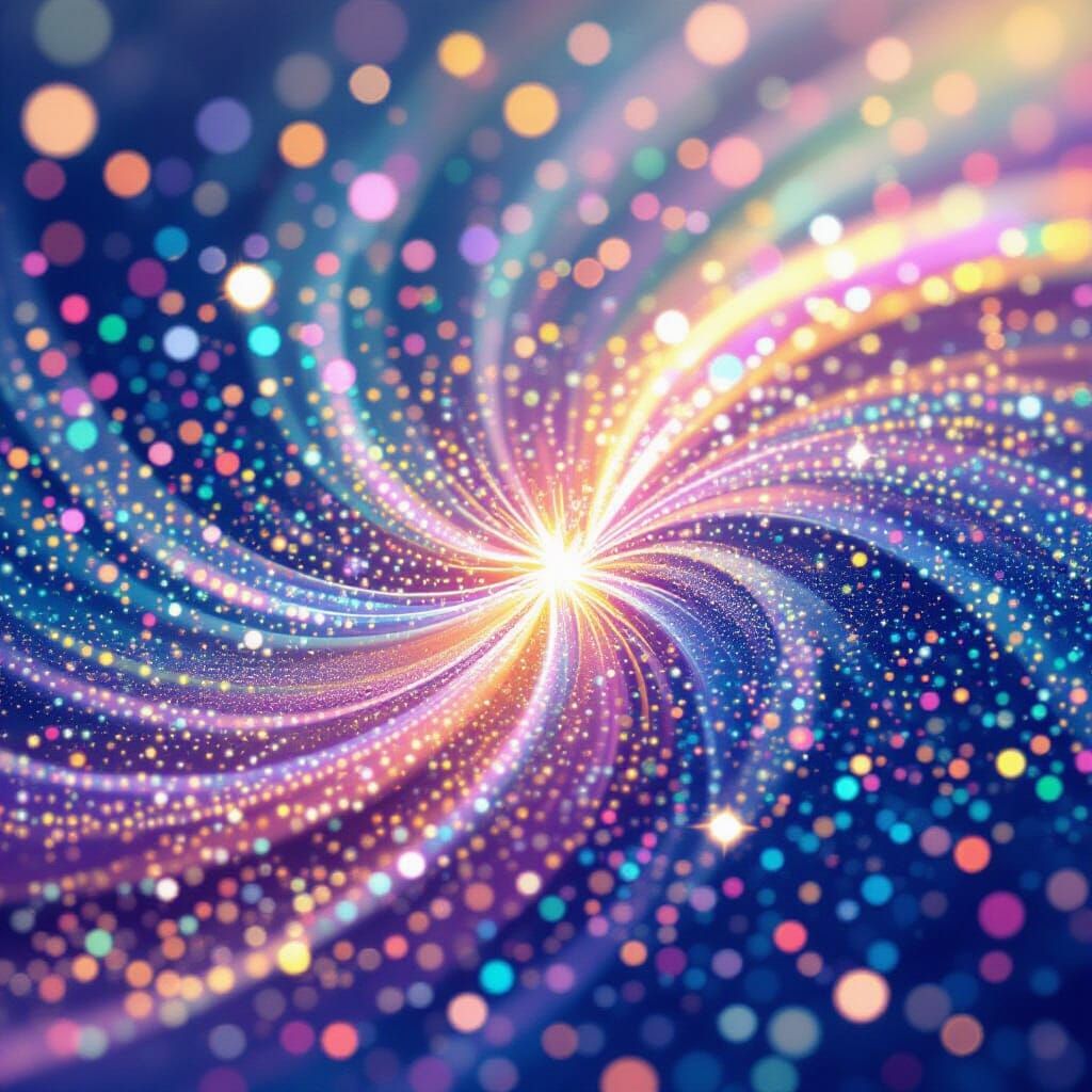 Iridescent Glitter Particles in Dreamy Futuristic Style