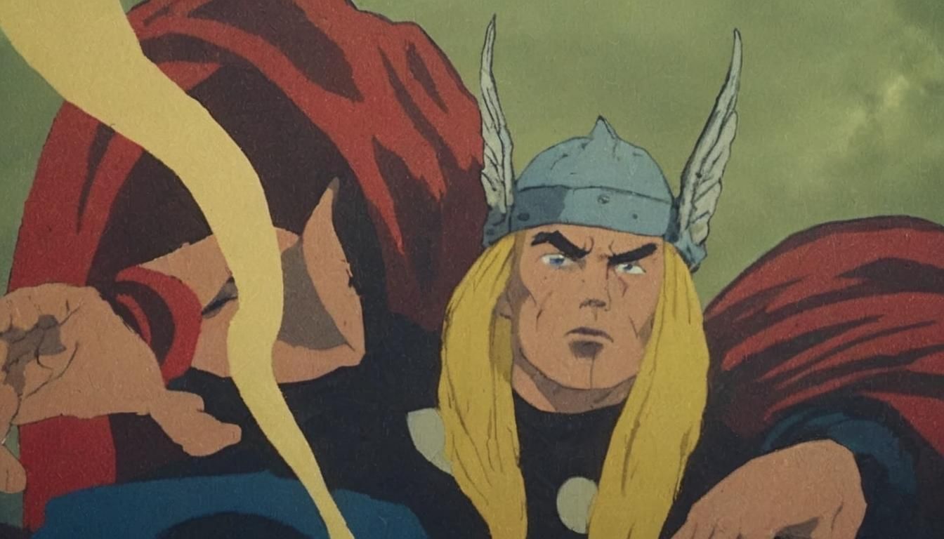 Dramatic Figure in Stormy Landscape: Cinematic Still